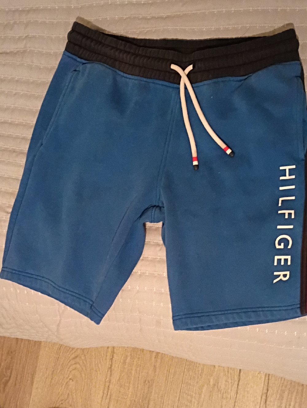 Tommy Hilfiger Blue Men's Athletic Shorts with Black Waistband